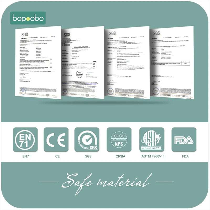 Bopoobo babyset – 3/5 delar virkad kanin, bitring & nappkedja för nyfödda