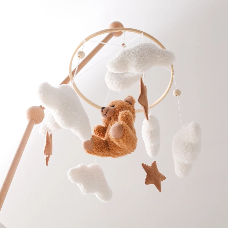 Sleepy Bear Wooden Crib Mobile
