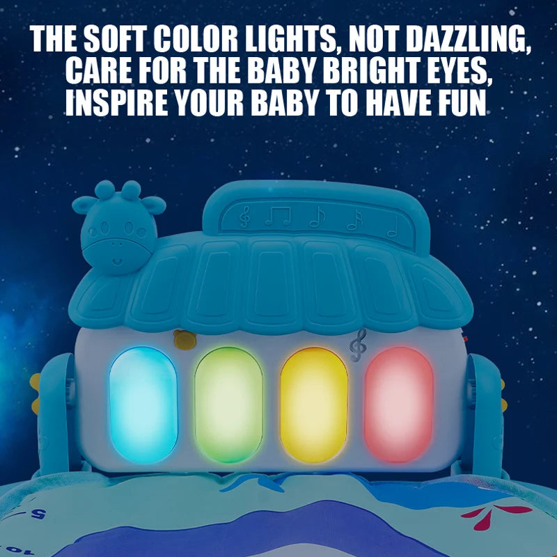 Baby aktivitetsgym med musik, piano och lekfilt