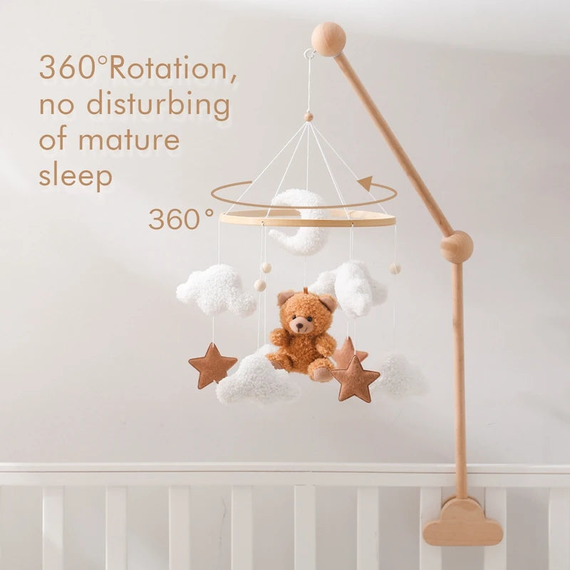 Sleepy Bear Wooden Crib Mobile