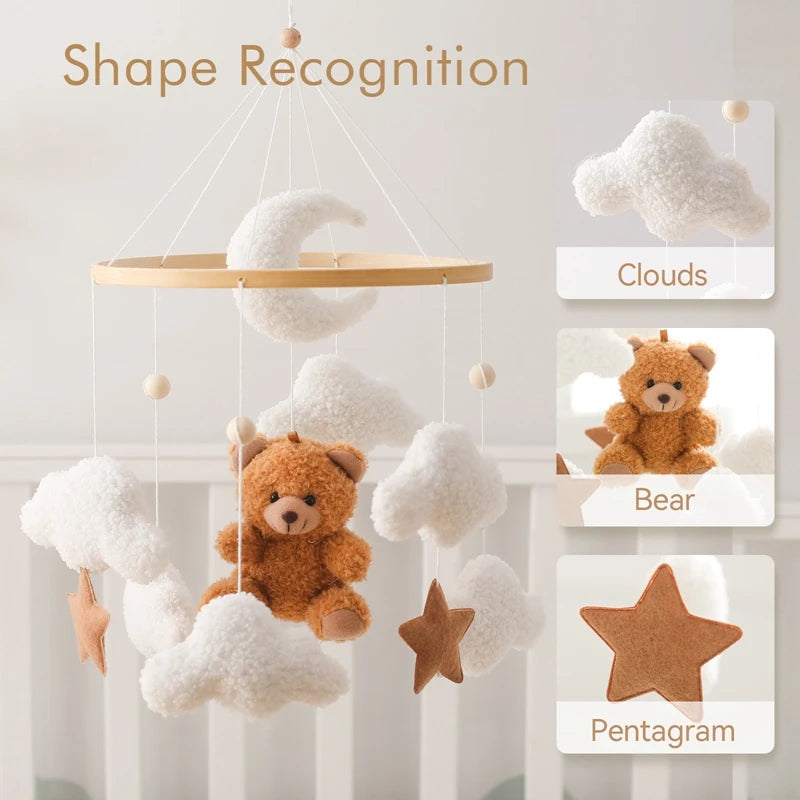 Sleepy Bear Wooden Crib Mobile