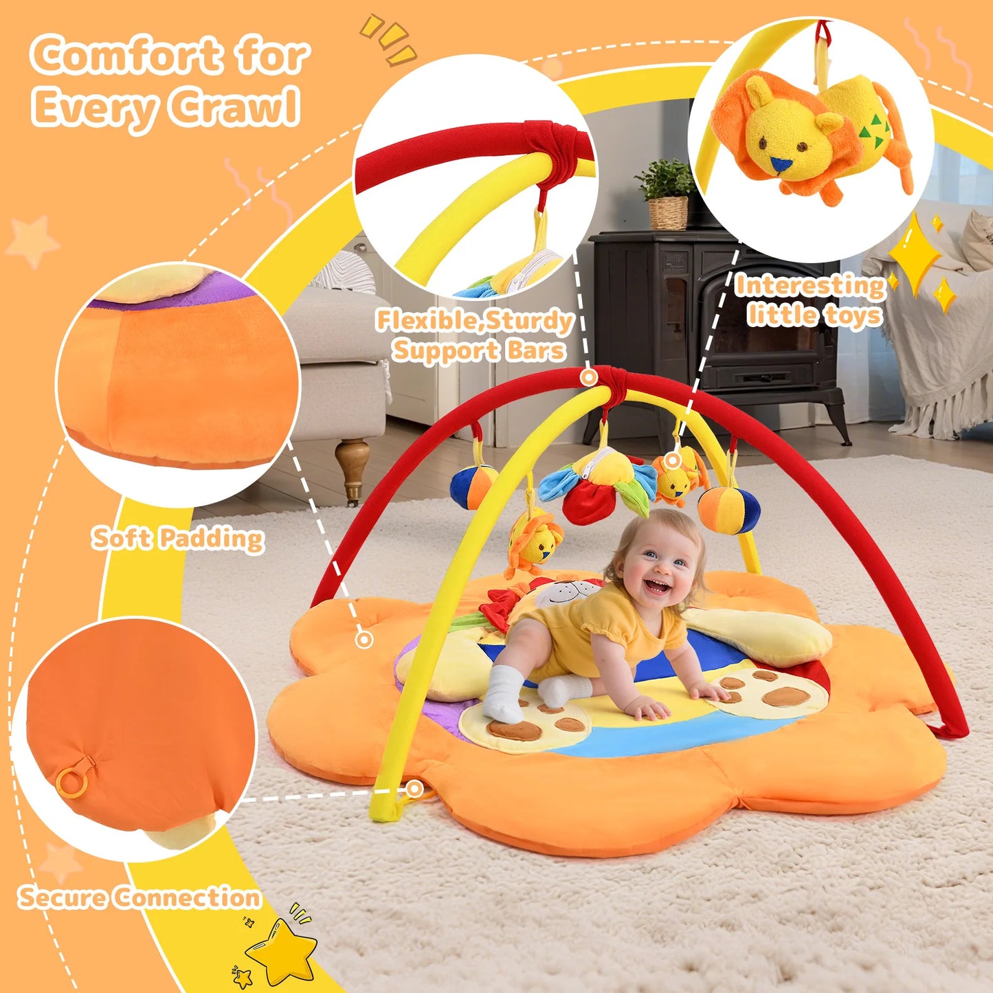 Aktivitetsmatta & babygym för spädbarn