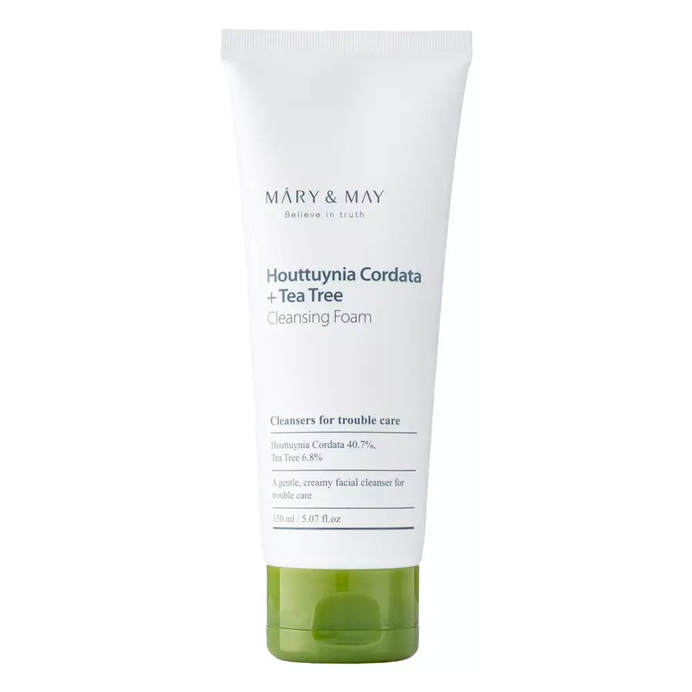 Mary&amp;May - Houttuynia Cordata + Tea Tree Cleansing Foam - Ansigtsvask med Houttuynia Cordata og Tea Tree - 150ml