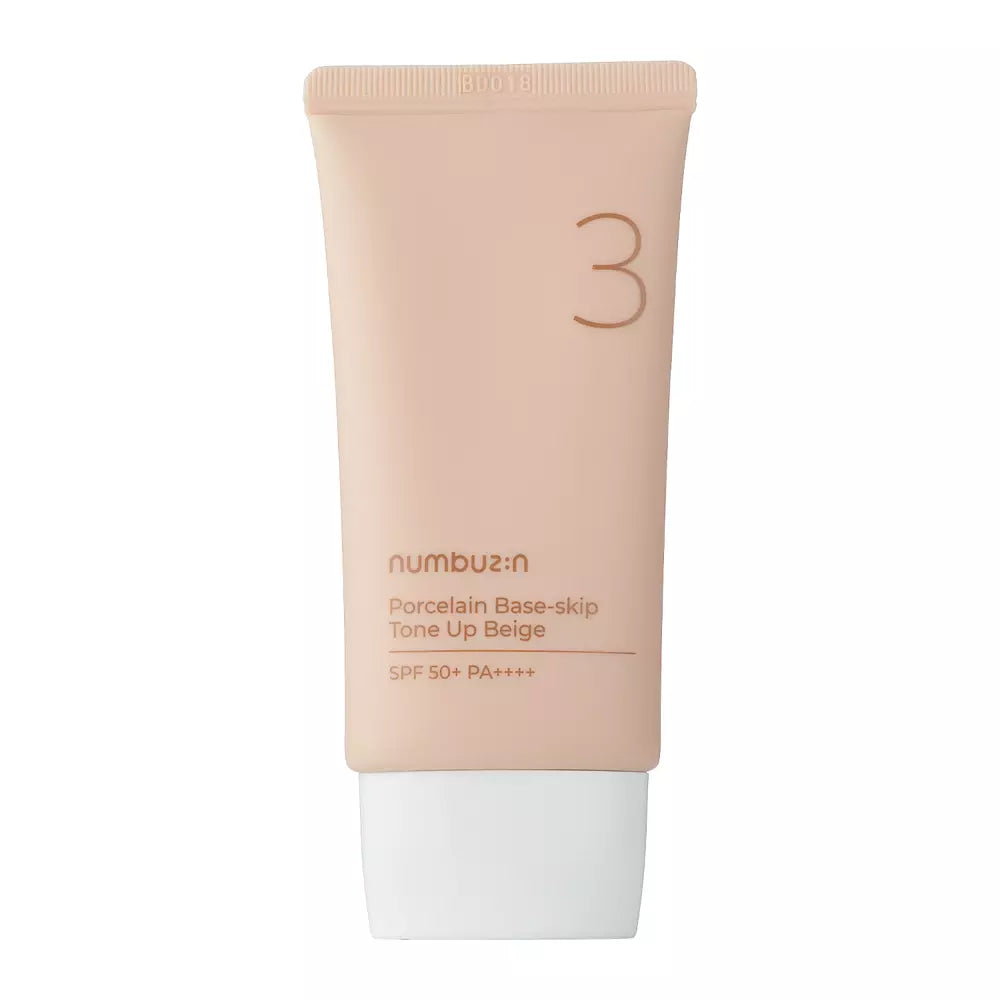 Numbuzin - No.3 - Porcelæn Base-skip Tone Up Beige - Toning 3-i-1 creme - 50ml